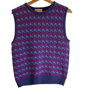 Pendleton Vintage Womens Sleeveless Purple Pink Knit Virgin Wool Vest Size Large